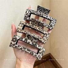 4 Stücke/2 Stücke/1 Stück Leopard Muster Haarclips, Leopard Muster Haarklammern, schicke karierte Haarspangen, einfache quadratische Haraccessoires, geeignet für Lässig und täglichen Gebrauch, Rückkehr zur Schule