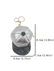 1pc Fresh And Simple Rhinestone Decor Duck Bill Mini Cap Coin Purse Bluetooth Headphone Case Portable Cute Accessory Multi-Colors Available For Women Coin Wallet Wallet Mini Wallet Purse Wallet - Silver - View 8