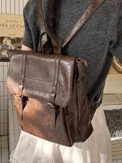 2025 New Vintage-Style School Backpack, Retro Bag, College Bookbag, Work Messenger Bag, Back To School, School Essential Stuff For Women, Girls & Students, Preppy Backpack For School