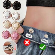 金属花腰带扣,1/2/4 件,可调节无缝牛仔裤腰带夹,混色不粘腰带紧固件 - 彩色 - 查看 2