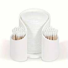 1 pièce Boîte de rangement pour tampons démaquillants, boîte de stockage pour nuancier, distributeur pour soie dentaire, organisateur de rangement pour fournitures de salle de bain, organisateur de maquillage pour tables de maquillage, accessoires de salle de bain essentiels, décoration de salle de bain, retour à l'école