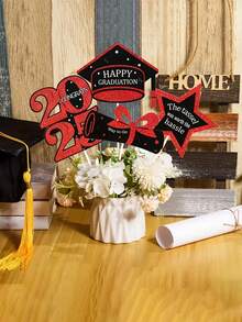 1pc Graduation Party Vase Plug-In Paper DIY Decoration Plug-In Atmosphere Layout Graduation Season Classroom Decoration Supplies Desktop Decoration Supplies Home Decoration - Multicolor - View 2