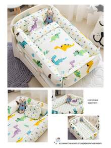 可折叠婴儿床同睡床，便携式高边保护婴儿床，哺乳床和亲子床，防压睡眠床