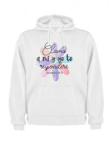 SUDADERA CON ESTAMPADO CLAMA A MI Y YO TE RESPONDERELetrasMariposaCasualTelaBolsilloCordón - Gris - Ver 4