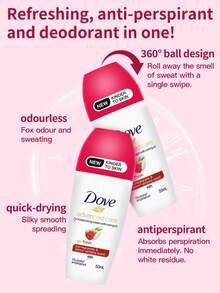Dove 滾珠除臭劑 1 瓶 50ml，石榴與檸檬清新香調，長效汗水與異味保護，溫和保濕配方，不黏膩，衣物不留白痕，適合腋下日常使用 - 石榴檸檬清新 - 查看 3