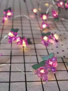 20 LED Fruit String Lights, Copper Wire Fairy Lights, Waterproof Novelty Lemon, Watermelon, Grape, Pineapple Decor Lights For Patio, Kids Girls Room, Summer Decoration, Christmas, Birthday Party, Festival