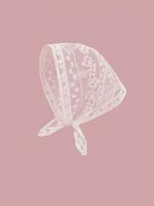1 Peça Lenço Triangular de Renda para Mulheres, Estilo Country Francês, Tecido de Renda com Estampa Floral, Acessório de Moda para Praia, Férias, Bandana para Cabeça em Todas as Estações