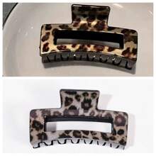 4 Stücke/2 Stücke/1 Stück Leopard Muster Haarclips, Leopard Muster Haarklammern, schicke karierte Haarspangen, einfache quadratische Haraccessoires, geeignet für Lässig und täglichen Gebrauch, Rückkehr zur Schule