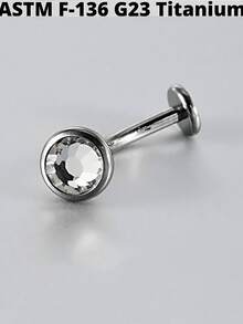 1 件装钛锆石内螺纹浮动肚脐环时尚扁平蛋白石肚脐环穿孔首饰男女皆宜