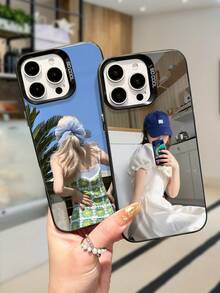 1pc Customized Personalized High-Quality Mobile Phone Case Compatible With IPhone 16, 15, 14, 13, 12, 11 Pro Max, Redmi, Infinix, Vivo, OPPO, Honor, Suitable For Couples, Friends, Family Holiday Gifts - Light Grey - View 5