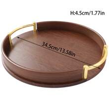 1 Pc Serving Tray With Handles, Bamboo Breakfast Tray Wooden Trays Decorative Serving Platter For Eating, Storing, Used In Kitchen, Living Room, Bedroom-Back To School