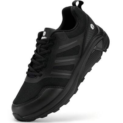  FitVille Men's Trail Running Shoes Wide Fit Breathable Non-Slip Hiking Trekking Trainers Arch Support Outdoor Shoes