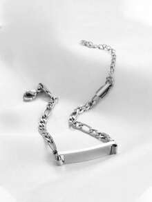 1 pieza/2 piezas Brazalete curvo de acero inoxidable alargado y suave - Accesorio ajustable - Brazalete curvo de acero inoxidable sin procesar - Ajustable - Unitalla - Ver 8