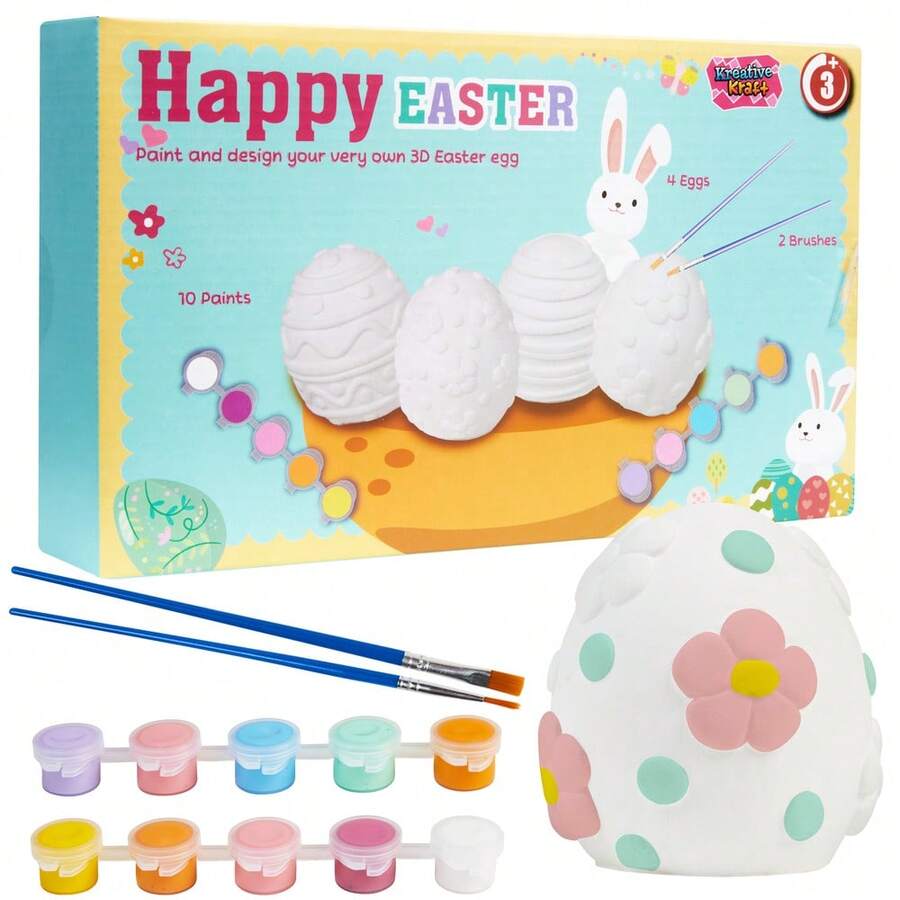 KreativeKraft DIY Easter Eggs Paint Art Supplies Your Own Egg Bunny Craft Kits Party Family Activity Decorations - Multicolor - View 1