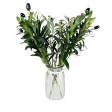 1 buc ramură de măslin artificială, aranjament floral pentru decorarea casei, frunze verzi cu fructe, decor pentru camera de zi, umplutură pentru vaze DIY, verdeață în ghiveci, consumabile pentru evenimente și festivaluri, plante artificiale