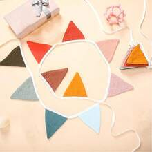 1pc Holiday Triangle Flag, Made Of Polyester Fabric, Reusable, Multicolor Triangle Flag Garland, Suitable For Various Holiday Indoor/Outdoor Boho Decor, Birthday Party Supplies, Wedding Bride Gift - Multicolor - View 3