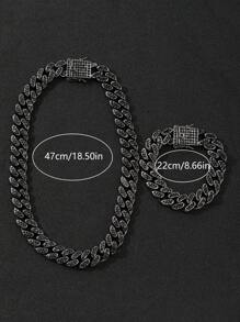 Stylish Full CZ Diamond Hiphop Chain Necklace, Suitable For Men And Women Everyday Streetwear, Great Gift