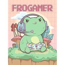 1 件墙面艺术海报无框流行钻石艺术画 5D DIY 马赛克动物卡通可爱婴儿青蛙镶嵌十字绣刺绣饰品套件卧室装饰