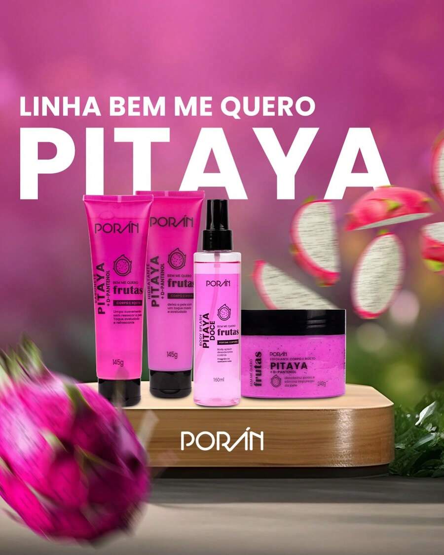 Exfoliating Soap Moisturizing Body Cream Bath PORAN Fruits Watermelon Liquid Body And Face Similar Labotrat - 火龍果+身體噴霧套裝 - 查看 1