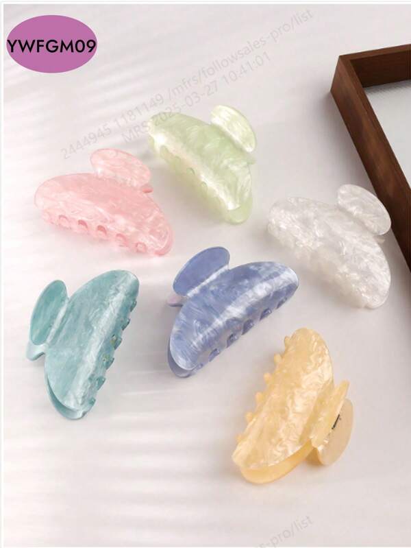 1 pieza Pinza para el cabello de acrílico, diseño minimalista de mármol, accesorio de cabello elegante para mujeres, accesorios para el cabello, pinzas para el cabello, pinza para el cabello