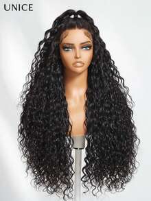 UNice 7x5 Bye-Bye Knots™ Wig Quick Glueless Water Wave Invisible Knots With Baby Hair Pre Cut Human Hair Wet And Wavy Put On And Go Human Hair Wig Pre Plucked 180% Density Pre Plucked Pre Cut Wear And Go Glueless Water Wave Drawstring Wig With Baby Hair - SNatural - Xem 5
