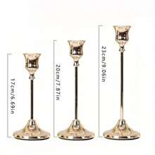 3PCS Elegant Set Of 3 Candle Holders, Candle Holder, Cone Candle Holder, Set Of 3 Candle Holders, Centerpiece For Weddings, Christmas Holidays, Birthdays, Parties, Retro Dining Tables