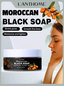 Jabón negro de Marruecos con aceite de argán y rosa, jabón negro de Marruecos, exfoliante corporal de jabón negro, gel de ducha exfoliante para piel suave