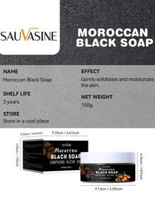 Jabón negro de Marruecos con aceite de argán y rosa, jabón negro de Marruecos, exfoliante corporal de jabón negro, gel de ducha exfoliante para piel suave