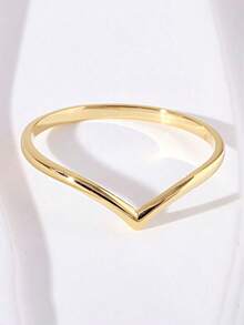 1 pieza Anillo ajustable de plata de ley S925 con cruz de circonita, regalo de joyería exquisita para niñas - Dorado - Ver 3