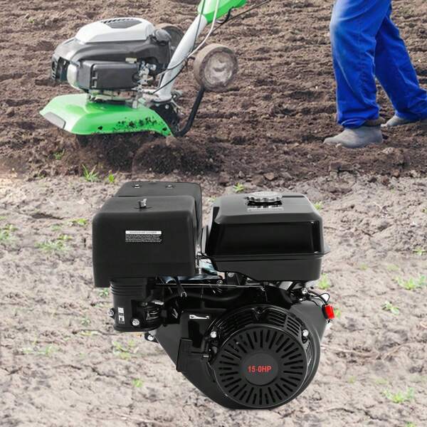 ONEUTRALON 4-Stroke 420cc 15HP OHV Horizontal Shaft Gas Engine Recoil Start Go Kart Motor