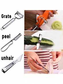 1pc/3pcs Multi-Function Peeler, Vegetable & Fruit Shredder, Potato Peeler, Home Chopper - Multicolor - View 3
