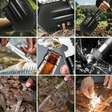 Tungsten Steel Multifunction Camping Shovel 15+ In 1 Survival Tool With Rope Cutter, Hex Wrench, Bottle Opener, Saw, Measure Ruler, For Hiking, Camping, Off-Roading, - Long Outdoor Shovel - View 3