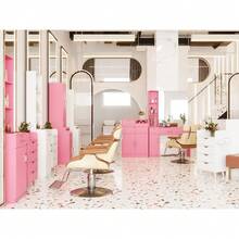 4 -Layer Salon Storage Cabinet,Beauty Barber Salon Styling Station Organizer Equipment,Hair Stylist Station Set With 2 Hair Dryer Holders,4 Drawers And Raised Table Legs - Pink + Particle Board+MDF - View 6