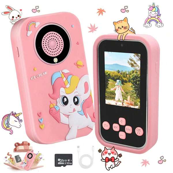 Smartphone per bambini per bambine e bambini, regali di compleanno per bambini, lettori MP3 per bambini di età 2, 3, 5, 7, 8, 10 anni, giocattoli educativi con lettore musicale, fotocamera, giochi