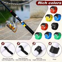 10/15/20PCS Fishing Rod Tie Strap - Hook & Loop Suspender Fastener For Outdoor Fishing Tools (Color Random Delivery)
