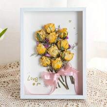 1 件木制 DIY 干花展示架、影盒展示柜、空心相框、5D 钻石画展示架、家居装饰框、人物模型展示柜，适用于节日装饰、家居或户外装饰、生日礼物、复活节装饰 - 彩色 - 查看 4