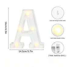 1pc DIY Illuminated Letter Light, 26 Letters And 10 Numbers Options, Suitable For Children Room, Nursery, Birthday, Holiday Decor, Girl's Room Decor, Home Decor, Engagement Party, Wedding, Birthday Party, Christmas Light, Home Bar Decor