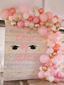 6 piezas Pegatinas de graduación 2025 con diseño de birrete y texto "Graduado 2025", apropiadas para decoración interior/exterior, porche, fiestas de graduación - Multicolor - Ver 7