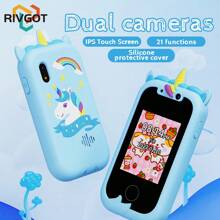 RIVGOT Children's Smart Phone With Dual Camera, Games, MP3, USB Chargeable, Multi-Filters And Stickers, Suitable For 3-12 Years Old Boys And Girls, Kids Camera Toy, Back To School And Birthday Gift
