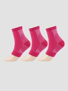 3 Pairs Of Breathable Net Mesh Simple Compression Plantar Fasciitis Socks, Ankle Support For Sports, Cycling, And Injury Prevention Gym Gym Wristbands Accessories
