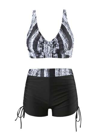 New In Summer 2 Pieces Striped Zebra Print Sexy Elegant Asymmetric/Asymmetrical Backless Bikini, Beach Resort Wear