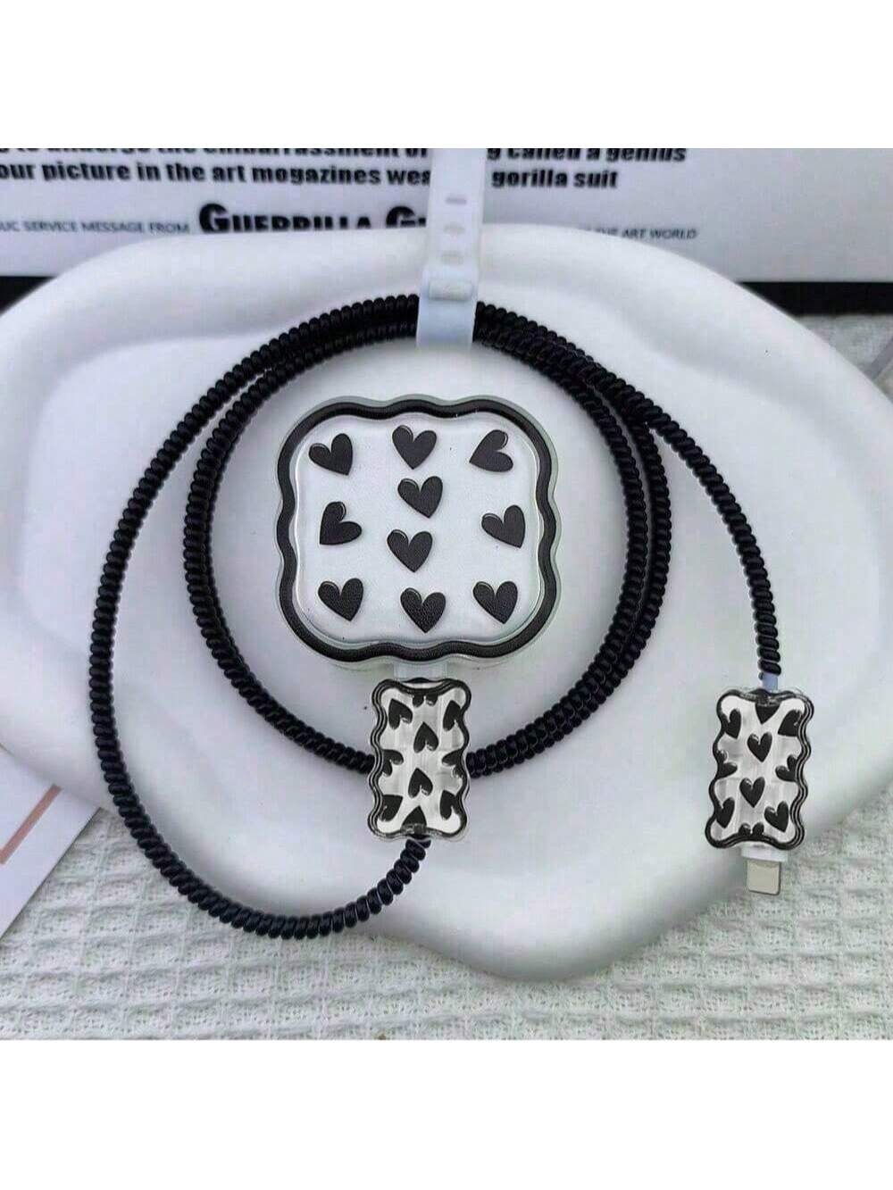 طقم 3 أكمام واقية لكابل شاحن آيفون بتصميم زهور بنف...