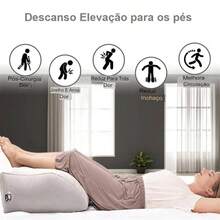 Almofada Inflável Apoio Pé Pernas Portátil Cunha Elevada - Cinza - Visão 7