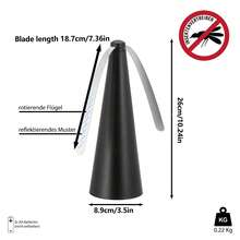1 Pc Fly Repellent Fan For Tables,Portable Table Fly Fan Keep Flies And Bugs Away From Your Food,Chemical Free Bug Fan, Fly Deterrent With Holographic Blades To Clear Bugs, Mosquitoes, And Flies, Battery Powered Fly Fan, Without Battery,Black - Gold - View 10
