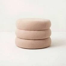 Opalhouse Designed With Jungalow Ottoman Round Fully Living Room Bedroom Blush - 1 - View 1