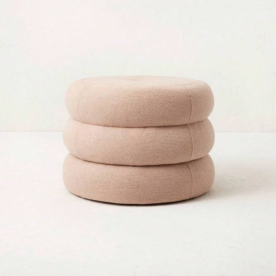 Opalhouse Designed With Jungalow Ottoman Round Fully Living Room Bedroom Blush - 1 - View 1