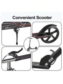 LIPETY Portable Foldable Scooter With Large Wheels - One-Touch Easy Fold, Adjustable Handlebar, 100 Kg Capacity, For A Smooth Ride, Lightweight, Anti-Shock Suspension - Outdoor Scooters For Teenagers And Adults