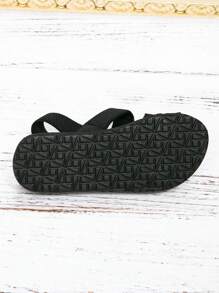 Spring And Summer Models Of Black Wooden Ear Edge Decoration Wide Last Sandals (Foot Circumference Widening, 2 Sizes Wider Than The Regular Foot Circumference), Suitable For Europe, The United States And The Middle East Simple Fashion Sandals