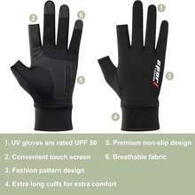 1 Pair Cooling Breathable Anti-Slip Fingerless Gloves, Touchscreen Fishing Gloves, Suitable For Fitness, Cycling, Driving, Rowing, Biking, Baseball, Badminton