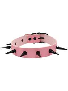 1pc Punk Goth Rivet Multi-Color Choker Necklace, Sexy & Daily Or Party Wear For Women, Creative Gift Idea For Christmas, Halloween, Valentine's Day, Holiday Costume - Multicolor - View 11